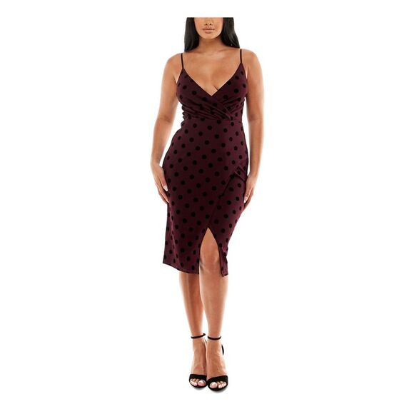 SPEECHLESS Womens Purple Adjustable Straps Velvet Dress 13 - Picture 1 of 3
